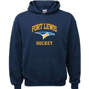  Fort Lewis College Skyhawks Navy Youth Hockey Arch Hooded 