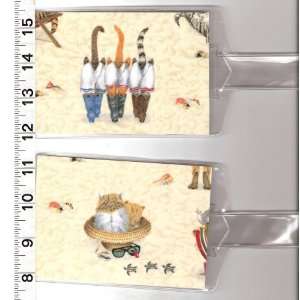   Luggage Tags Made with Beach Kitty Cats Going Fabric 