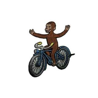  Curious George Monkey Riding Bike Embroidered Iron On 
