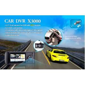   Front & Rear Camera DVR Car Vehicle Dash Dashboard GPS Data Recorder