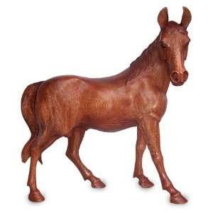 Wood statuette, Horse Warns 