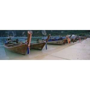 Longtail Boats Moored on the Beach, Mahya Beach, Ko Phi Phi Lee, Phi 