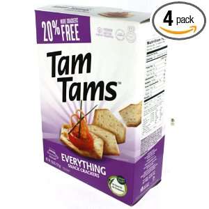 Manischewitz Tam Tams Everything Snack Crackers, 9.6 Ounce Boxes (Pack 