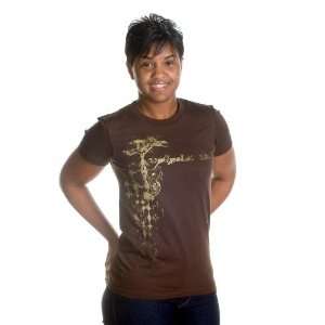  Womens Long Road Ahead Tee (Brown)   Size Large Beauty