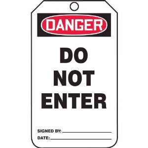 Tag, Danger Do Not Enter, Back B, 5 7/8 X 3 3/8, RV Plastic  