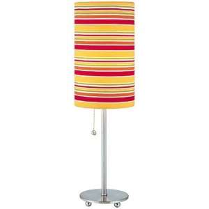  Marrs Collection Polished Steel Base Colored Fabric Shade 