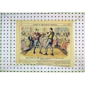  1889 Colour Print Boxing Match Dudley Mainwaring Sport 