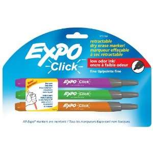  Expo Click Retractable Low Odor Fine Tip Dry Erase Markers 