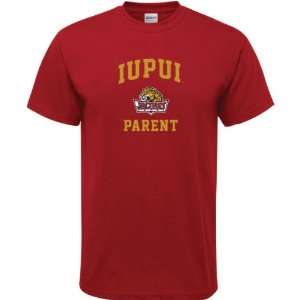  IUPUI Jaguars Cardinal Red Parent Arch T Shirt