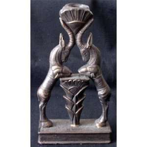  1369 Persian Sculpture Twin Horned Rams Hieroglyphics 