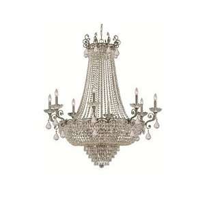 Crystorama 1488 HB CL MWP Majestic Chandelier, Historic Brass Finish 