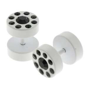   Plugs with Black CZ in Center and Rim   00G   14G Wire   Sold as a