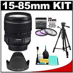  Canon EF S 15 85mm f/3.5 5.6 IS USM Zoom Lens with 3 UV 