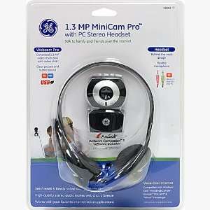  GE 1.3 MP MiniCam Pro WebCam with PC Stereo Headset 