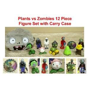  Plants vs Zombies 12 Piece Figure Set with Zombie Carrying 
