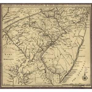  1780s French map, of the country, round Philadelphia