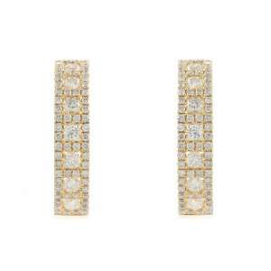  1.18 Carat Diamond Hoop Earrings in 14K YG Auvenue 