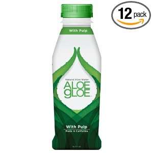 ALOE GLOE Natural Aloe Water, Crisp Aloe( Original ) With Pulp, 15.2 