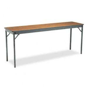   Folding Table, Rectangular, 72w x 18d x 30h, Walnut