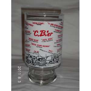 Vintage 1970s C.B.er CB Trucker Radio Logo Advertising Glass 6 3/4 