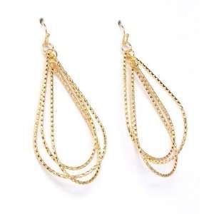  Gold Tone Metal Cast Earrings Jewelry
