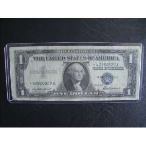 One Dollar Star Note Series 1957 $1 Bill Note Silver Certificate 