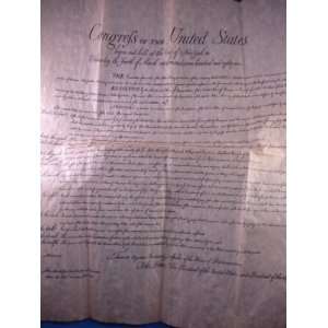  Bill of Rights Parchment Replica Teach History Poster 