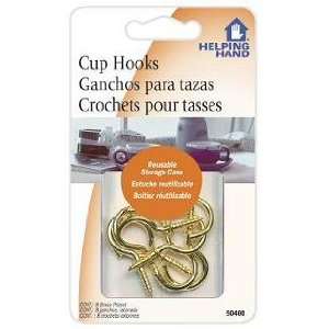 Helping Hands 50400 Cup Hooks, Brass (3 pack)