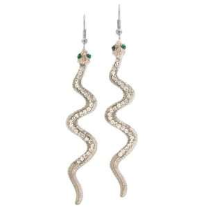  Nickel Free Snake Earrings Studded with Swarovski Stones 