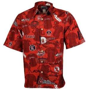  Reyn Spooner Anaheim Angels Red Hawaiian MLB Scenic Button 