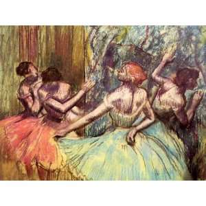  Four dancers behind the scenes #1 by Degas canvas art 