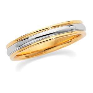   Ring Ring. Size 12 Two Tone Design Band In 18K Yellow & Platinumgold