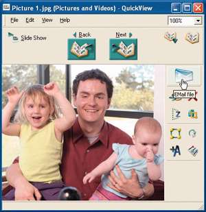 Instantly attach photos & video to email with the QuickCam 