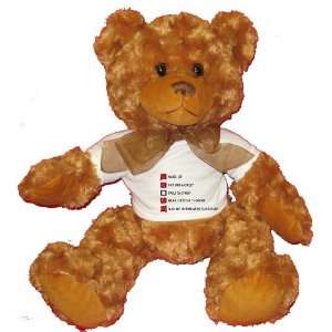  HUG MY NORWEGIAN ELKHOUND CHECKLIST Plush Teddy Bear with 