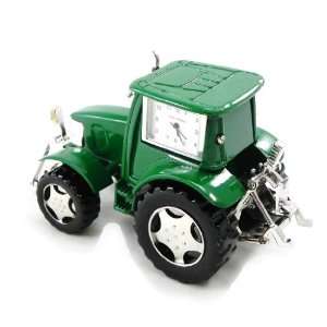  Design clock Tracteur green.