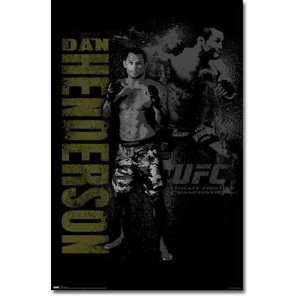  Black Wood Framed UFC Dan Henderson Poster 22x34 Print 