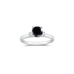   90 Cts Black & White Diamond Classic Three Stone Ring in Platinum 3.5