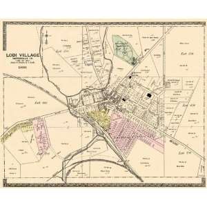  LODI VILLAGE OHIO (OH) LANDOWNER MAP 1896