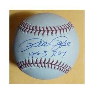  Signed Pete Rose Baseball   w 1963 ROY   Autographed 