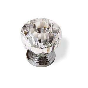 Liberty Hardware   Acrylic Knob Diamond Cut With Chrome Base 1 1/4 L 