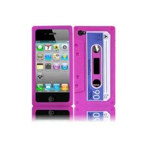  iPhone 4 and 4S Silicone Cassette Tape Case   Blue/Hot 
