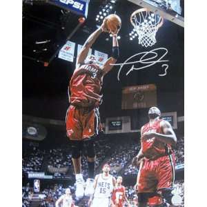  Dwyane Wade Autographed/Hand Signed Dunk vs. Nets w 