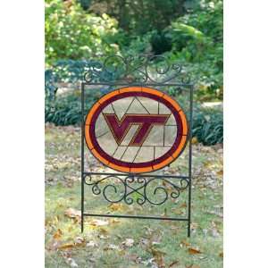  VIRGINIA TECH HOKIES Team Logo STAINED GLASS YARD SIGN (20 