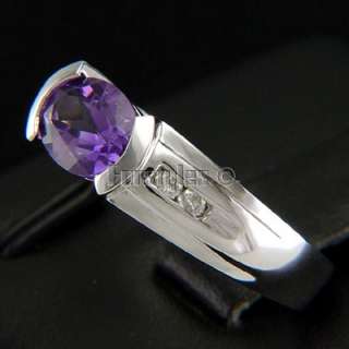 Natural Amethyst Diamonds 10k Solid Gold Ring r00007  