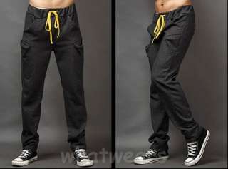 Fashion Mens Casual Sport Trousers Simple Design Pants Dark Grey 