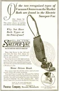 1920 ELECTRIC SWEEPER VAC AD BY THE PNEUVAC COMPANY  