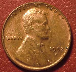 1952 S San Francisco Mint Lincoln Wheat Penny Cent Uncirculated  