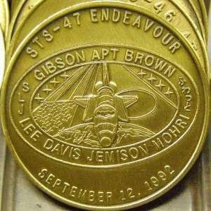STS 47 ENDEAVOUR SPACE SHUTTLE NASA MISSION COIN  