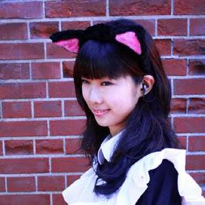 NekoMimi Cat Ear Headphones Black for Cosplay Japan Akihabara  