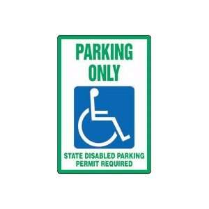 PARKING ONLY STATE DISABLED PARKING PERMIT REQUIRED (W/GRAPHIC) Sign 